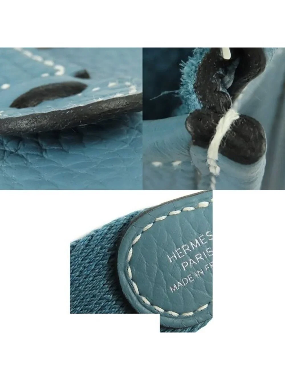 Hermes Evelyne TPM New Blue Jean Silver Taurillon Shoulder Bag